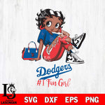 Los Angeles Dodgers #1 Black Fan Girl Betty Boop