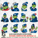 Los Angeles Dodgers  Boujee Grinch MLB Bundle 12 SVG Eps Dxf Png File, Digital Download, Instant Download