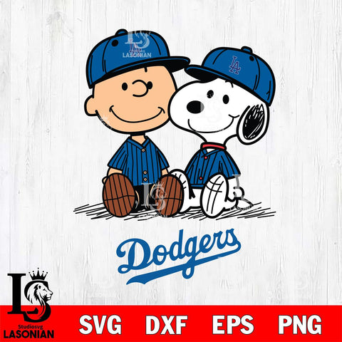 Los Angeles Dodgers snoopy and charlie brown sit baseball Svg Eps Dxf Png File, MLB File Cut,Digital Download,Instant Download,MLB Svg Files