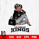 Los Angeles Kings Awesome Black Fan Girl Betty Boop, Svg Eps Dxf Png File, Digital Download