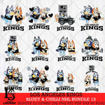 Los Angeles Kings Bluey & Bingo NHL Bundle 12 SVG Svg Eps Dxf Png File, Bundle NHL svg, Digital Download, Instant Download