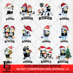 Los Angeles Kings Bluey Christmas NHL Bundle 12 Cricut , Christmas Svg , Bluey svg , Digital Download, dxf eps png pdf file