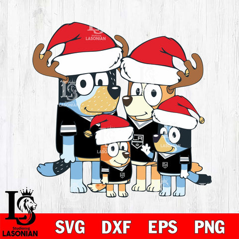 Los Angeles Kings Bluey Santa Family Svg Eps Dxf Png File, Digital Download, Instant Download