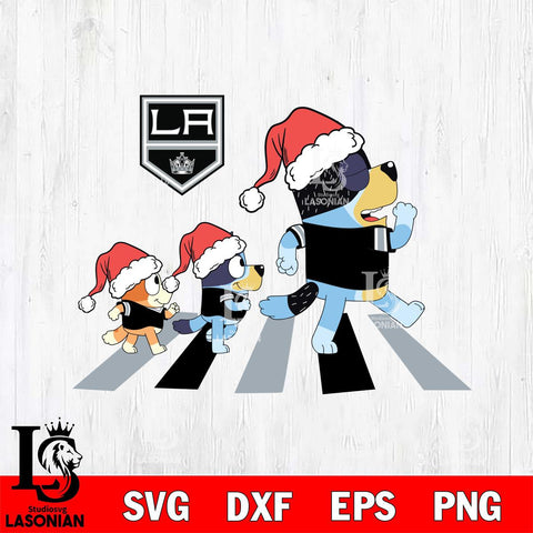 Los Angeles Kings Family Bluey Walking Christmas Svg Eps Dxf Png File, Digital Download, Instant Download