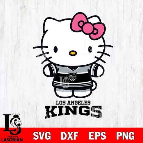 Los Angeles Kings Hello Kitty NHL Hockey SVG DXF EPS PNG FILE,NHL File Cut,Disney Digital Download,Instant Download, Silhouette