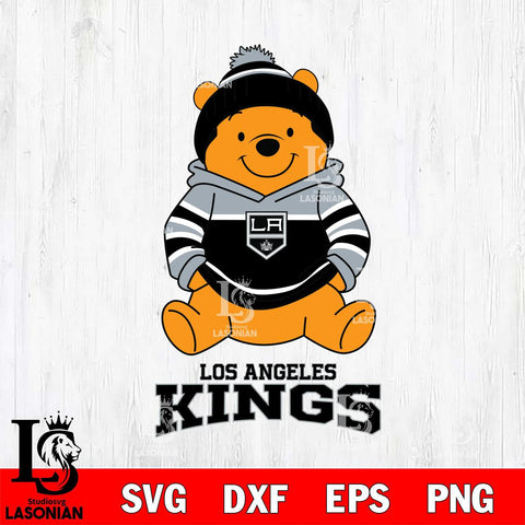 Los Angeles Kings Winnie The Pooh Hockey SVG DXF EPS PNG FILE,NHL File Cut,Disney Digital Download,Instant Download, Silhouette