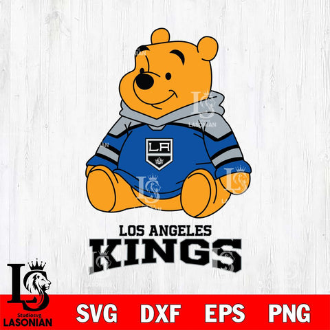 Los Angeles Kings Winnie The Pooh NHL Hockey SVG DXF EPS PNG FILE,NHL File Cut,Disney Digital Download,Instant Download, Silhouette