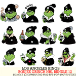 Los Angeles Kings  Boujee Grinch NHL Bundle 12 SVG Eps Dxf Png File, Digital Download, Instant Download