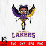 Los Angeles Lakers Anglel Black Fan Girl Betty Boop