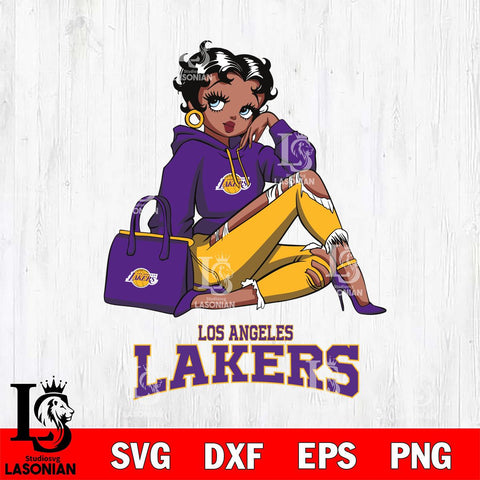 Los Angeles Lakers Awesome Black Fan Girl Betty Boop