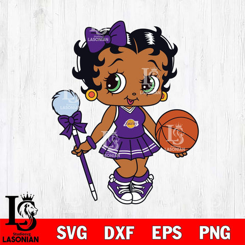 Los Angeles Lakers Betty Boop NBA 3 Svg Eps Dxf Png File, NBA svg, Digital Download, Instant Download