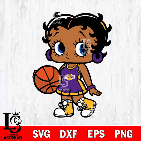 Los Angeles Lakers Betty Boop NBA 4 Svg Eps Dxf Png File, NBA svg, Digital Download, Instant Download