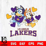 Los Angeles Lakers Bluey & Bingo 10 Svg Eps Dxf Png File, NBA svg, Digital Download, Instant Download