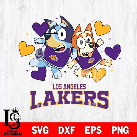 Los Angeles Lakers Bluey & Bingo 10 Svg Eps Dxf Png File, NBA svg, Digital Download, Instant Download