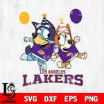 Los Angeles Lakers Bluey & Bingo 11 Svg Eps Dxf Png File, NBA svg, Digital Download, Instant Download