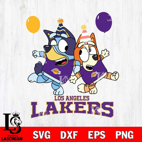 Los Angeles Lakers Bluey & Bingo 11 Svg Eps Dxf Png File, NBA svg, Digital Download, Instant Download