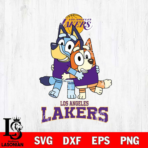 Los Angeles Lakers Bluey & Bingo 12 Svg Eps Dxf Png File, NBA svg, Digital Download, Instant Download