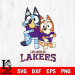 Los Angeles Lakers Bluey & Bingo 18 Svg Eps Dxf Png File, NBA svg, Digital Download, Instant Download