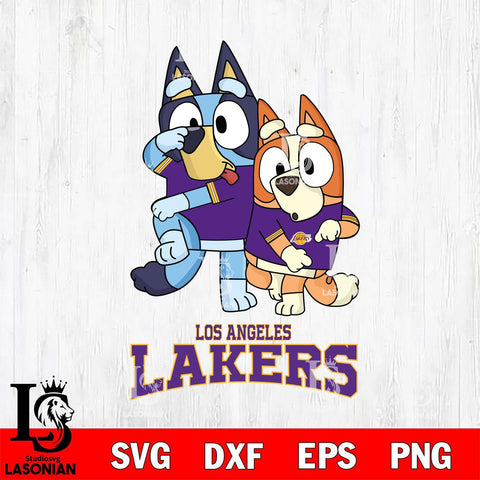 Los Angeles Lakers Bluey & Bingo 18 Svg Eps Dxf Png File, NBA svg, Digital Download, Instant Download