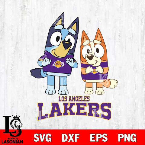 Los Angeles Lakers Bluey & Bingo 6 Svg Eps Dxf Png File, NBA svg, Digital Download, Instant Download