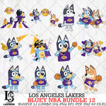 Los Angeles Lakers Bluey NBA Bundle 12 Svg Eps Dxf Png File, Digital Download, Instant Download
