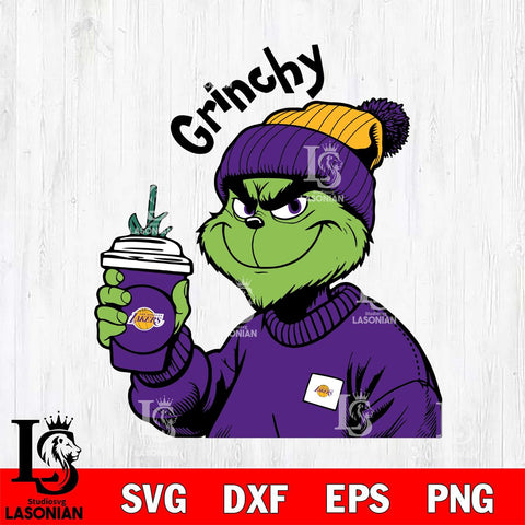 Los Angeles Lakers Boujee Grinch 10 Svg Eps Dxf Png File, Digital Download, Instant Download
