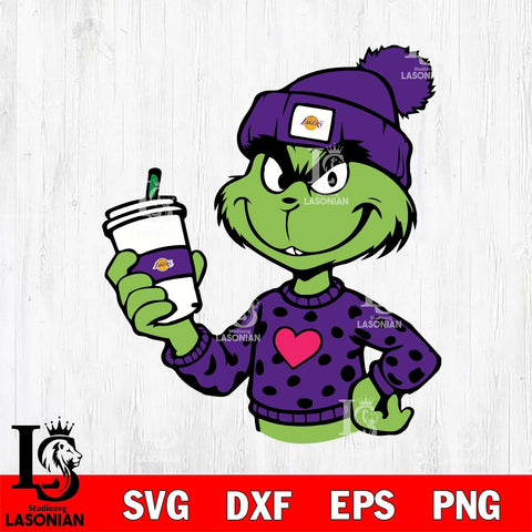 Los Angeles Lakers Boujee Grinch 11 Svg Eps Dxf Png File, Digital Download, Instant Download