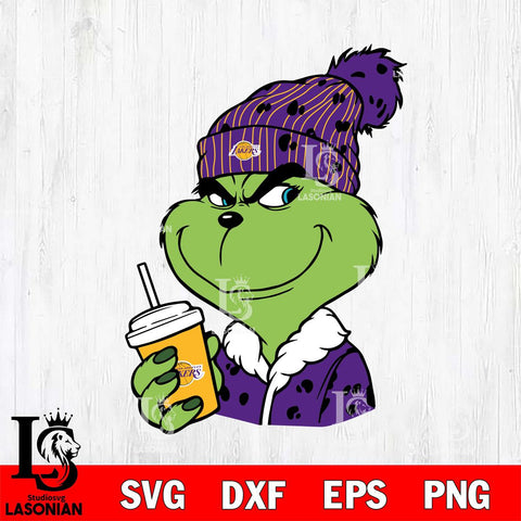 Los Angeles Lakers Boujee Grinch 3 Svg Eps Dxf Png File, Digital Download, Instant Download