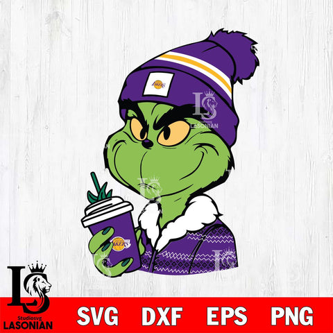 Los Angeles Lakers Boujee Grinch Svg Eps Dxf Png File, Digital Download, Instant Download