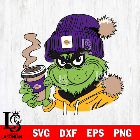 Los Angeles Lakers Boujee Grinch 4 Svg Eps Dxf Png File, Digital Download, Instant Download
