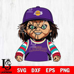Los Angeles Lakers Chucky Horror basketball SVG DXF EPS PNG FILE, NBA File Cut,Halloween Digital Download,Instant Download, Silhouette