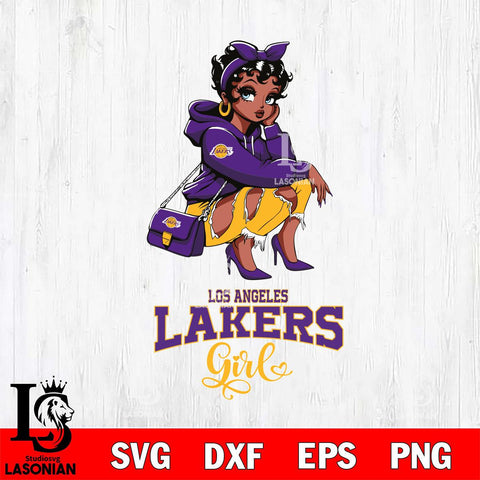 Los Angeles Lakers Fashion Black Fan Girl Betty Boop