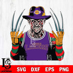 Los Angeles Lakers Freddy Krueger Horror basketball SVG DXF EPS PNG FILE, NBA File Cut,Halloween Digital Download,Instant Download, Silhouette