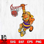 Los Angeles Lakers Garfield Svg Eps Dxf Png File, Digital Download
