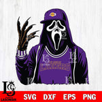 Los Angeles Lakers Ghostface Horror basketball SVG DXF EPS PNG FILE, NBA File Cut,Halloween Digital Download,Instant Download, Silhouette