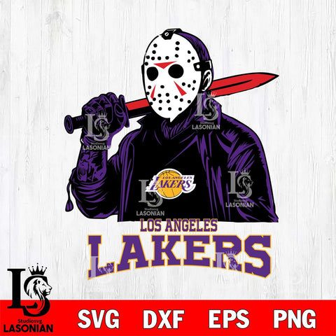 Los Angeles Lakers Jason Voorhees Horror 12 Svg Eps Dxf Png File, NBA svg, Digital Download, Instant Download