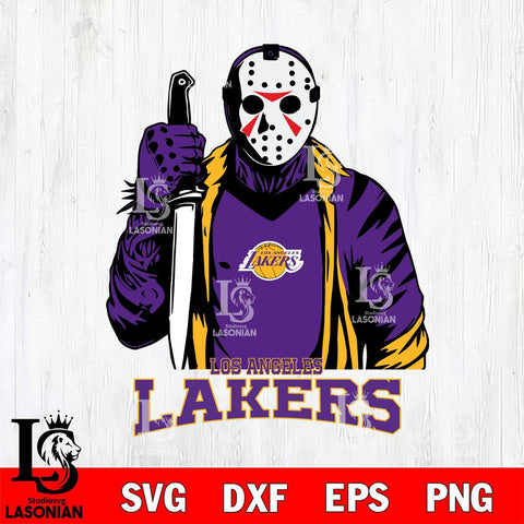 Los Angeles Lakers Jason Voorhees Horror 3 Svg Eps Dxf Png File, NBA svg, Digital Download, Instant Download