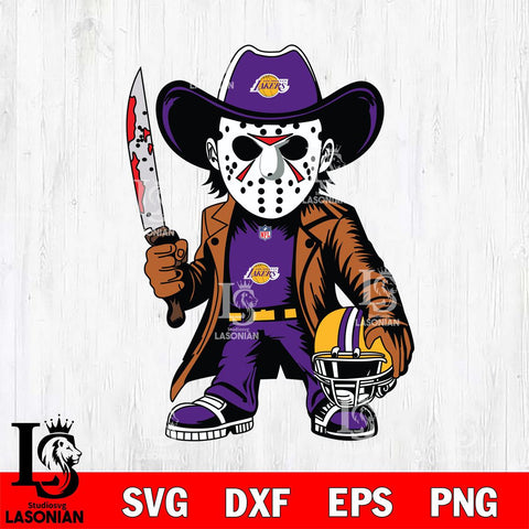 Los Angeles Lakers Jason Voorhees Horror Svg Eps Dxf Png File, NBA svg, Digital Download, Instant Download