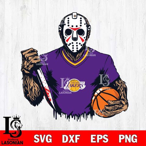 Los Angeles Lakers Jason Voorhees Horror 5 Svg Eps Dxf Png File, NBA svg, Digital Download, Instant Download