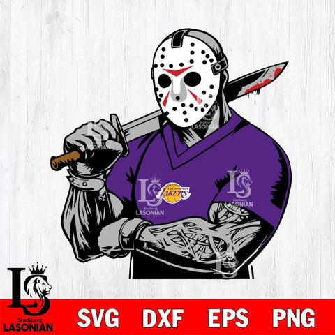 Los Angeles Lakers Jason Voorhees Horror 6 Svg Eps Dxf Png File, NBA svg, Digital Download, Instant Download