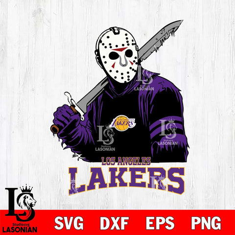 Los Angeles Lakers Jason Voorhees Horror 7 Svg Eps Dxf Png File, NBA svg, Digital Download, Instant Download