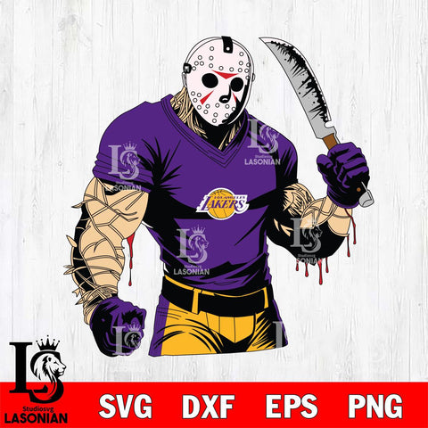 Los Angeles Lakers Jason Voorhees Horror 8 Svg Eps Dxf Png File, NBA svg, Digital Download, Instant Download