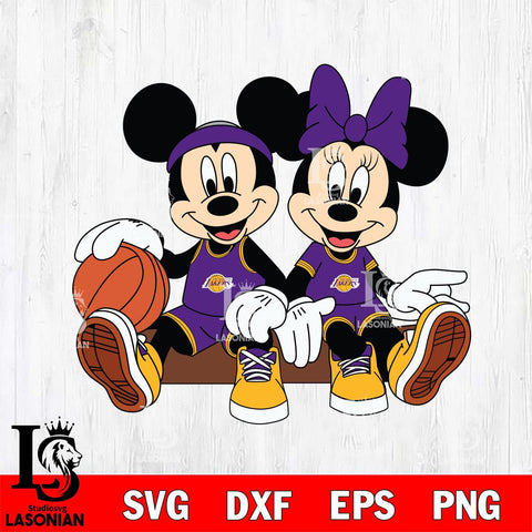 Los Angeles Lakers Mickey Minne 2 Nba Svg Eps Dxf Png File, NBA svg, Digital Download, Instant Download