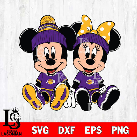 Los Angeles Lakers Mickey Minne 3 Nba Svg Eps Dxf Png File, NBA svg, Digital Download, Instant Download