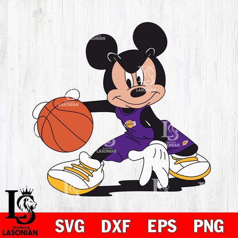Los Angeles Lakers Mickey Minne 4 Nba Svg Eps Dxf Png File, NBA svg, Digital Download, Instant Download