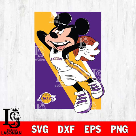 Los Angeles Lakers Mickey Minne 6 Nba Svg Eps Dxf Png File, NBA svg, Digital Download, Instant Download