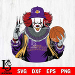 Los Angeles Lakers Pennywise Horror basketball SVG DXF EPS PNG FILE, NBA File Cut,Halloween Digital Download,Instant Download, Silhouette