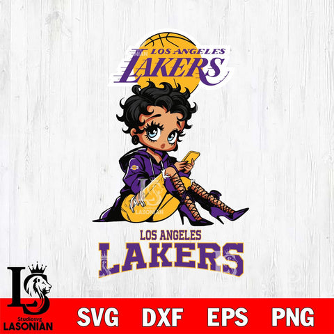 Los Angeles Lakers Style Black Fan Girl Betty Boop
