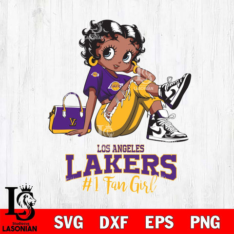 Los Angeles Lakers #1 Black Fan Girl Betty Boop
