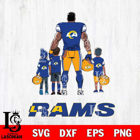 Los Angeles Rams 4 Father and son Rugby SVG DXF EPS PNG FILE,NFL SVG, Father day Digital Download,Instant Download, Silhouette